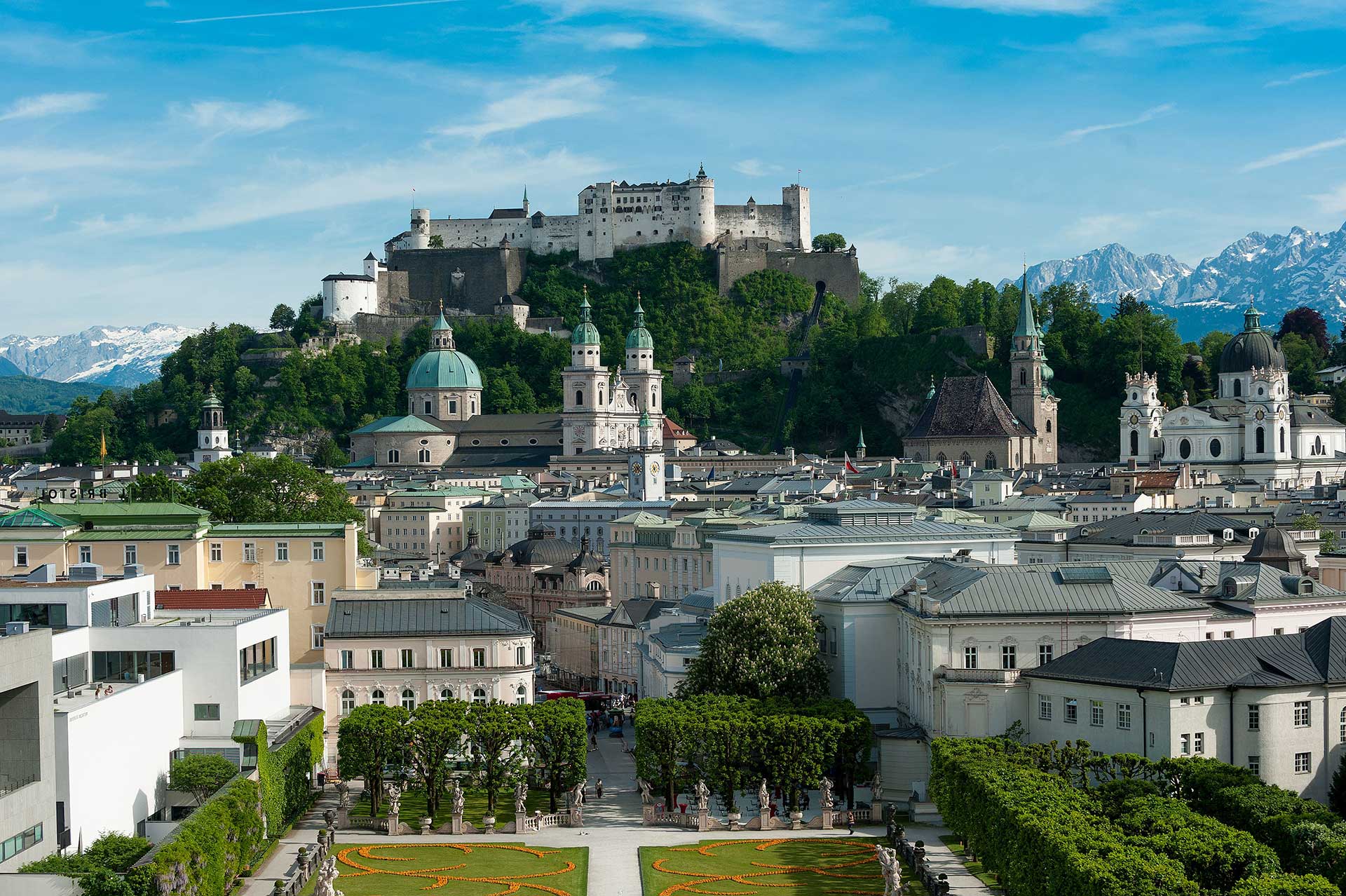 Hotel-Hammerschmiede,-Salzburger-Altstadt-mit-Kirchen-und-Festung-Hohensalzburg