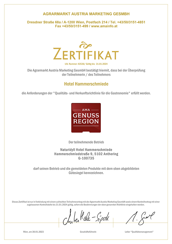 QHS Gastro Zertifikat bis 31.01 1
